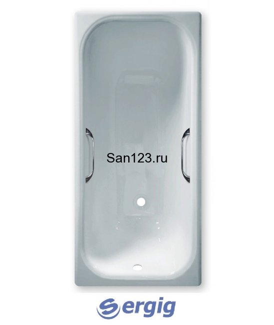 Чугунная ванна Sergig Le confort 170x75x46 углублённая c ручками