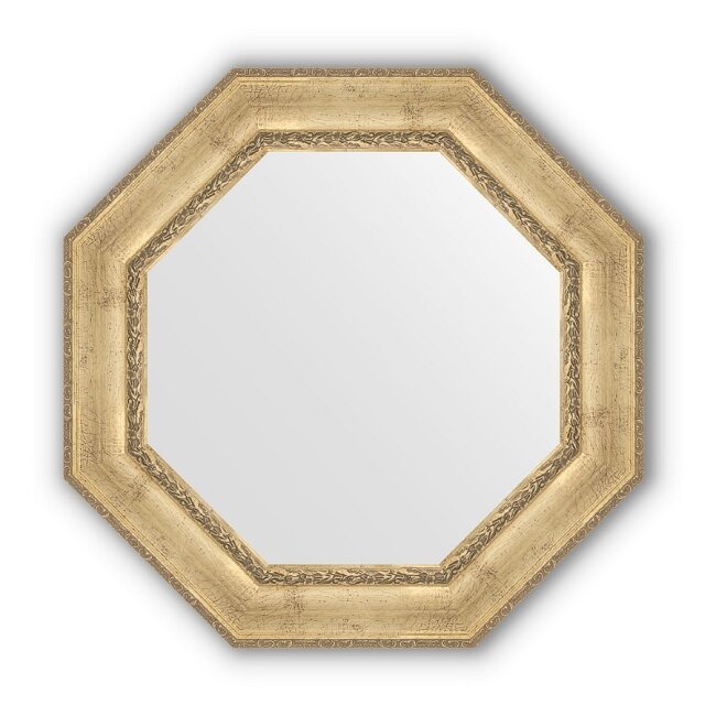 Зеркало в багетной раме Evoform Octagon, BY 3672, 83 x 83 см, состаренное серебро с орнаментом