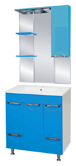 Мебель для ванной Misty Кристи 75 голубая эмаль