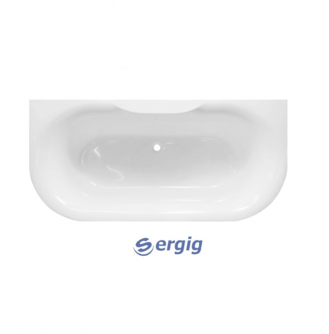 Ванна из литьевого мрамора Sergig Leona 170x80 см (белая) (ванна, ножки и слив-перелив)