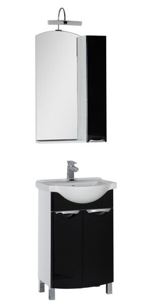 Комплект мебели Aquanet Асти 55 00180318 (зеркало-шкаф), цвет фасада черный