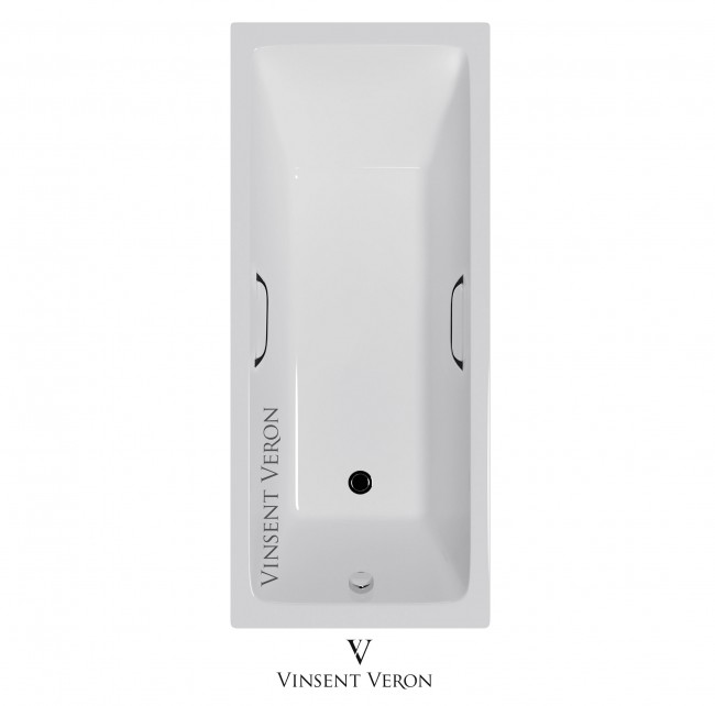 Ванна чугунная Vinsent Veron Square 170x75x45 с ручками