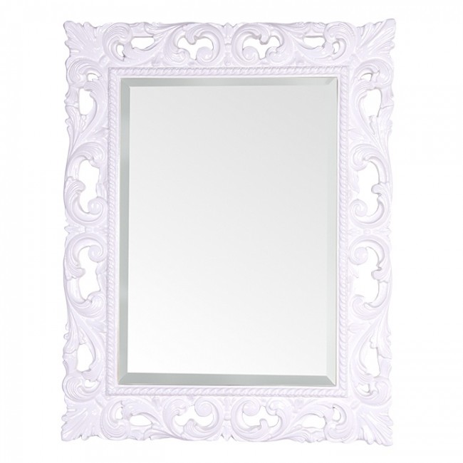 Зеркало Tiffany World TW03427bi lucido в раме 75*95 см, белый глянцевый