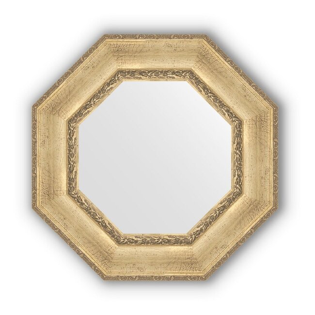 Зеркало в багетной раме Evoform Octagon, BY 3670, 63 x 63 см, состаренное серебро с орнаментом
