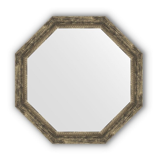 Зеркало в багетной раме Evoform Octagon, BY 3666, 73 x 73 см, состаренное дерево с плетением